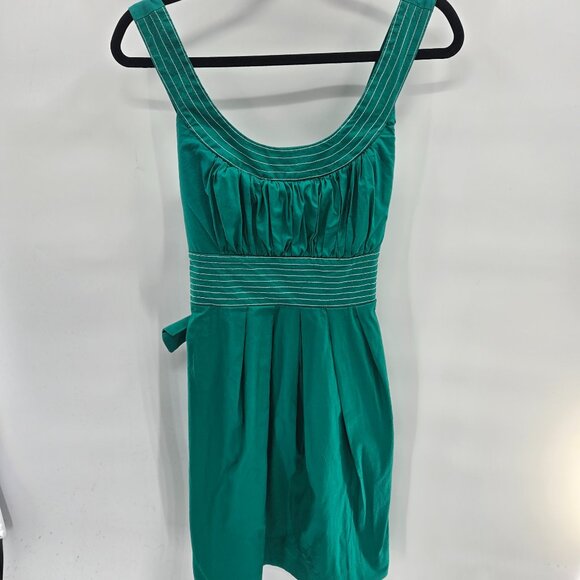 Maurices Kelly Green Knee Length White Stitching Cotton Dress Size Large - Picture 1 of 11